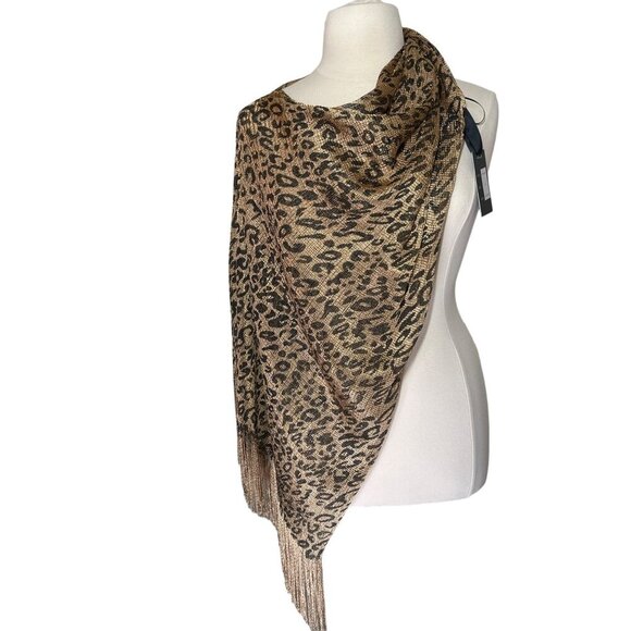 Accessories - Leopard Pattern Fringe Kimono, Wrap, Cardigan, Swim Cover-up
